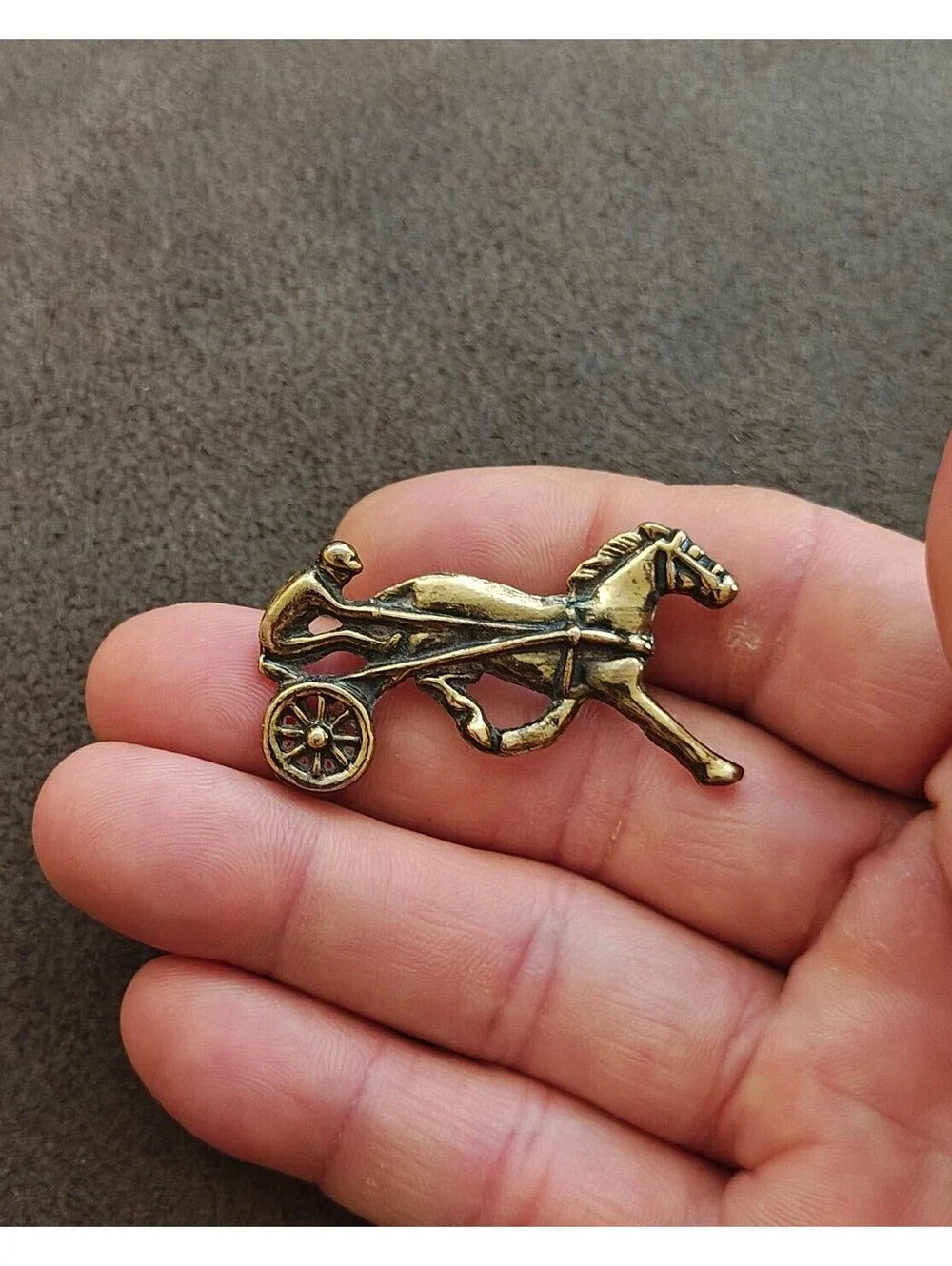 1950s/60s Brass Tone Horse & Rider Pin